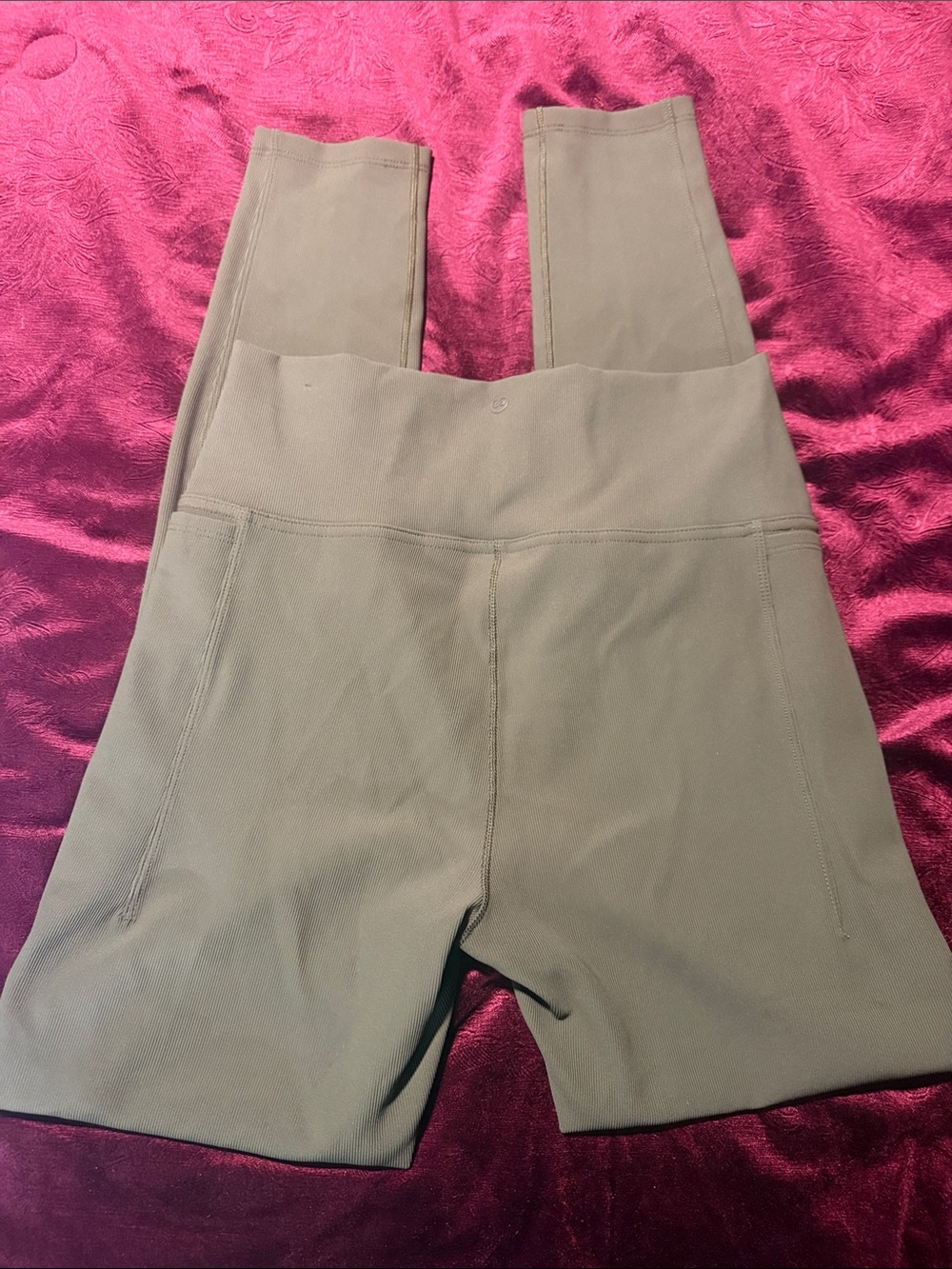 High-Waist Olive Green Athletic Leggings